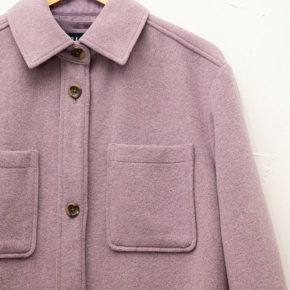 Recycled Wool Shirt Jacket - Amethyst Purple - Gap Small Tall (fits medium) - Picture 2 of 10